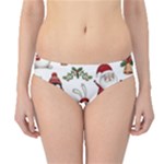 Christmas Characters Pattern, Xmas Backgrounds Hipster Bikini Bottoms