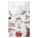 Christmas Characters Pattern, Xmas Backgrounds Duvet Cover Double Side (Single Size)