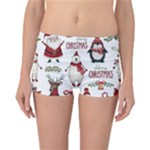 Christmas Characters Pattern, Xmas Backgrounds Reversible Boyleg Bikini Bottoms