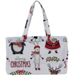 Christmas Characters Pattern, Xmas Backgrounds Canvas Work Bag