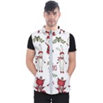 Christmas Characters Pattern, Xmas Backgrounds Men s Puffer Vest