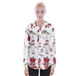 Christmas Characters Pattern, Xmas Backgrounds Womens Long Sleeve Shirt