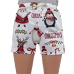 Christmas Characters Pattern, Xmas Backgrounds Sleepwear Shorts