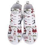 Christmas Characters Pattern, Xmas Backgrounds Women s Lightweight High Top Sneakers