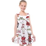 Christmas Characters Pattern, Xmas Backgrounds Kids  Cross Back Dress