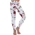 Christmas Characters Pattern, Xmas Backgrounds Kids  Lightweight Velour Classic Yoga Leggings