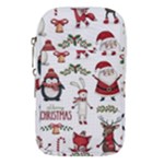 Christmas Characters Pattern, Xmas Backgrounds Waist Pouch (Small)