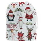 Christmas Characters Pattern, Xmas Backgrounds Drawstring Pouch (3XL)