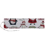 Christmas Characters Pattern, Xmas Backgrounds Roll Up Canvas Pencil Holder (L)