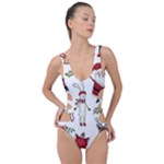 Christmas Characters Pattern, Xmas Backgrounds Side Cut Out Swimsuit