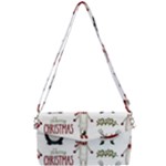 Christmas Characters Pattern, Xmas Backgrounds Removable Strap Clutch Bag