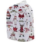 Christmas Characters Pattern, Xmas Backgrounds Zip Bottom Backpack