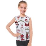 Christmas Characters Pattern, Xmas Backgrounds Kids  Mesh Tank Top