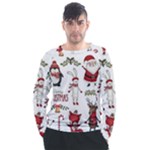 Christmas Characters Pattern, Xmas Backgrounds Men s Long Sleeve Raglan T-Shirt