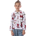 Christmas Characters Pattern, Xmas Backgrounds Kids  Frill Detail T-Shirt