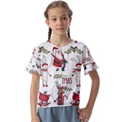 Kids  Cuff Sleeve Scrunch Bottom T-Shirt 