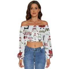 Long Sleeve Crinkled Weave Crop Top 