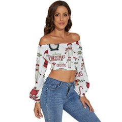 Long Sleeve Crinkled Weave Crop Top 