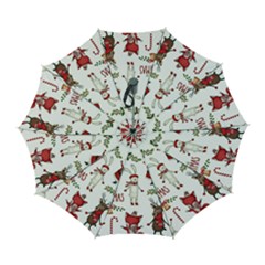 Christmas Characters Pattern, Xmas Backgrounds Automatic Folding Umbrella with Case (Large) from ArtsNow.com