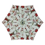 Christmas Characters Pattern, Xmas Backgrounds Automatic Folding Umbrella with Case (Small)