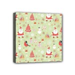 Christmas Pattern, Christmas Tree, Santa Mini Canvas 4  x 4  (Stretched)