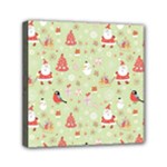 Christmas Pattern, Christmas Tree, Santa Mini Canvas 6  x 6  (Stretched)