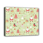 Christmas Pattern, Christmas Tree, Santa Canvas 10  x 8  (Stretched)