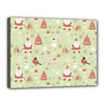 Christmas Pattern, Christmas Tree, Santa Canvas 16  x 12  (Stretched)