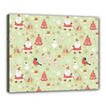 Christmas Pattern, Christmas Tree, Santa Canvas 20  x 16  (Stretched)