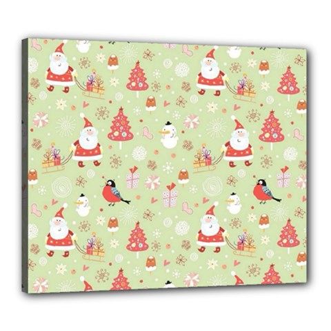 Christmas Pattern, Christmas Tree, Santa Canvas 24  x 20  (Stretched) from ArtsNow.com