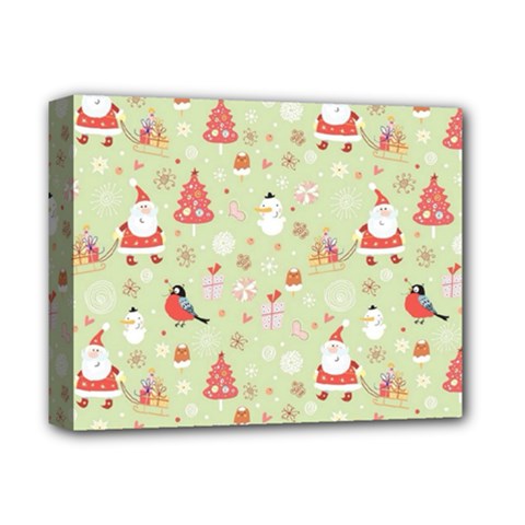 Christmas Pattern, Christmas Tree, Santa Deluxe Canvas 14  x 11  (Stretched) from ArtsNow.com