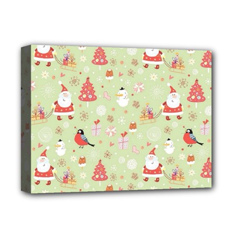 Christmas Pattern, Christmas Tree, Santa Deluxe Canvas 16  x 12  (Stretched)  from ArtsNow.com