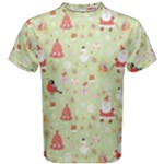 Christmas Pattern, Christmas Tree, Santa Men s Cotton T-Shirt