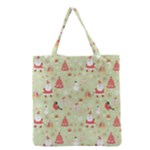 Christmas Pattern, Christmas Tree, Santa Grocery Tote Bag