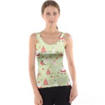 Christmas Pattern, Christmas Tree, Santa Women s Basic Tank Top