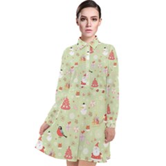 Long Sleeve Chiffon Shirt Dress 