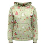 Christmas Pattern, Christmas Tree, Santa Women s Pullover Hoodie