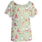 Christmas Pattern, Christmas Tree, Santa Women s Oversized T-Shirt