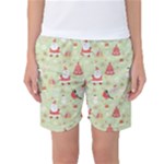 Christmas Pattern, Christmas Tree, Santa Women s Basketball Shorts