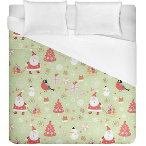 Christmas Pattern, Christmas Tree, Santa Duvet Cover (King Size) from ArtsNow.com