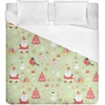 Christmas Pattern, Christmas Tree, Santa Duvet Cover (King Size)