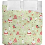 Christmas Pattern, Christmas Tree, Santa Duvet Cover Double Side (King Size)