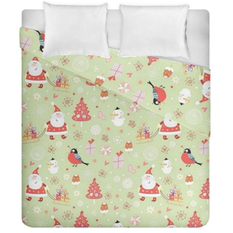 Christmas Pattern, Christmas Tree, Santa Duvet Cover Double Side (California King Size) from ArtsNow.com