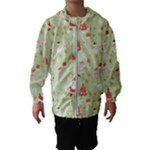 Christmas Pattern, Christmas Tree, Santa Kids  Hooded Windbreaker