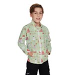 Christmas Pattern, Christmas Tree, Santa Kids  Windbreaker