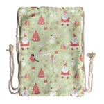 Christmas Pattern, Christmas Tree, Santa Drawstring Bag (Large)