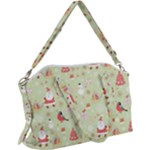 Christmas Pattern, Christmas Tree, Santa Canvas Crossbody Bag