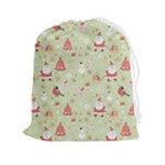 Christmas Pattern, Christmas Tree, Santa Drawstring Pouch (2XL)