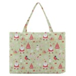 Christmas Pattern, Christmas Tree, Santa Zipper Medium Tote Bag