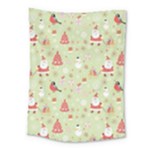 Christmas Pattern, Christmas Tree, Santa Medium Tapestry